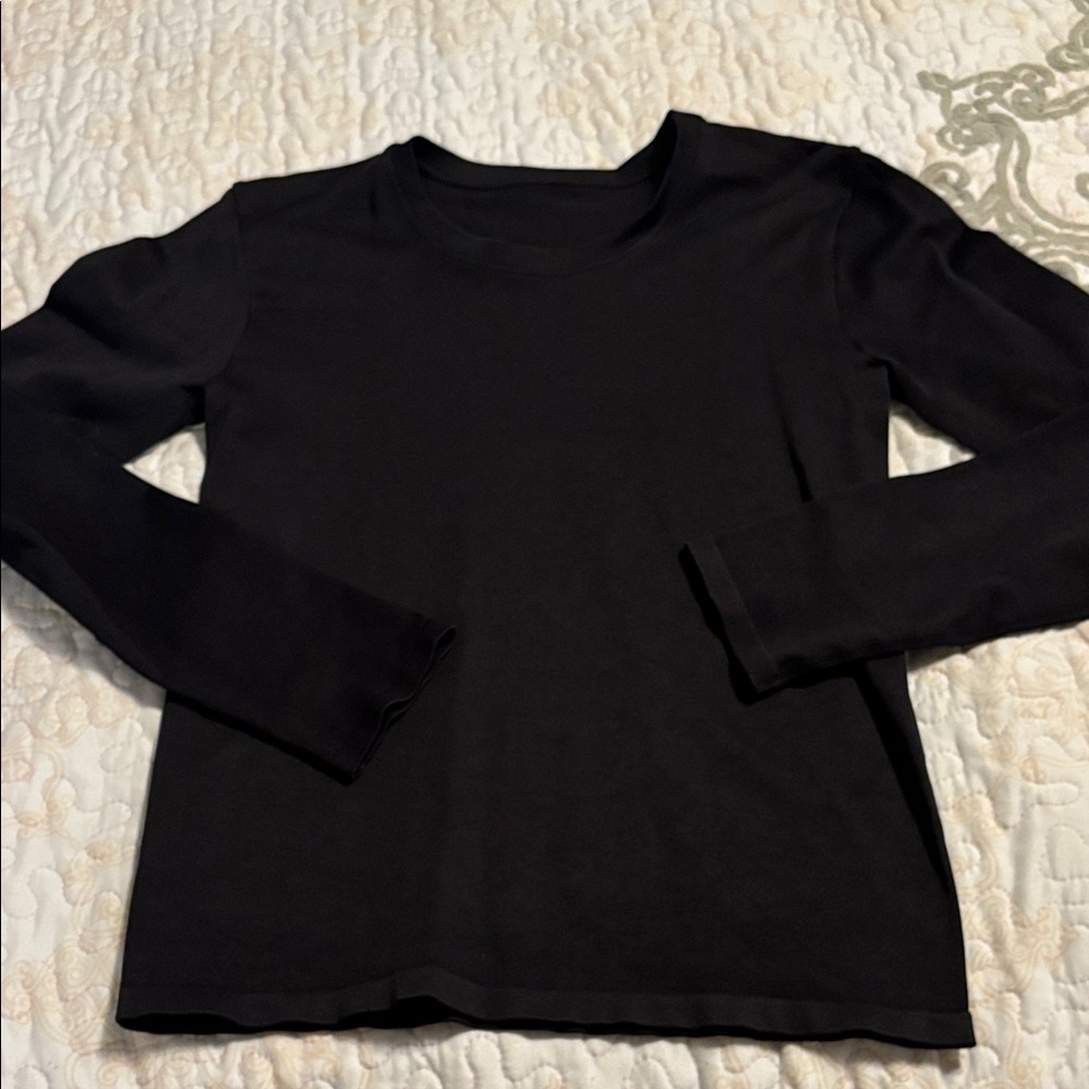 Black Long Sleeve Top. Body shaping.  Size Large